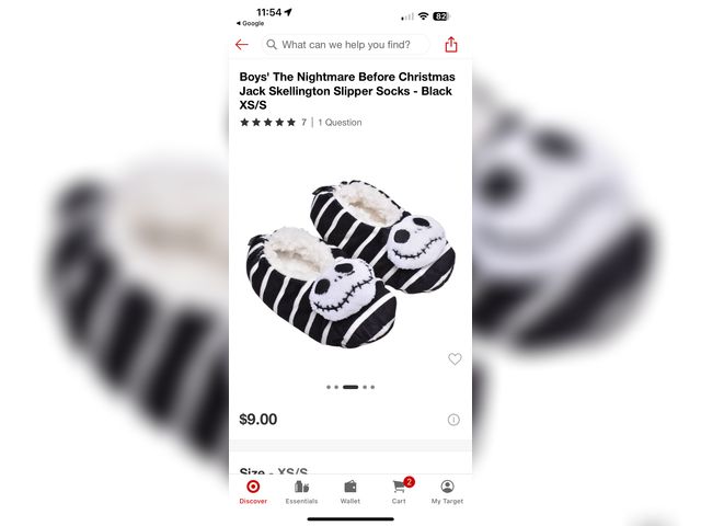 Lot 96-164898 - Boys' The Nightmare Before Christmas Jack Skellington Slipper Socks - Black Size m/l
New