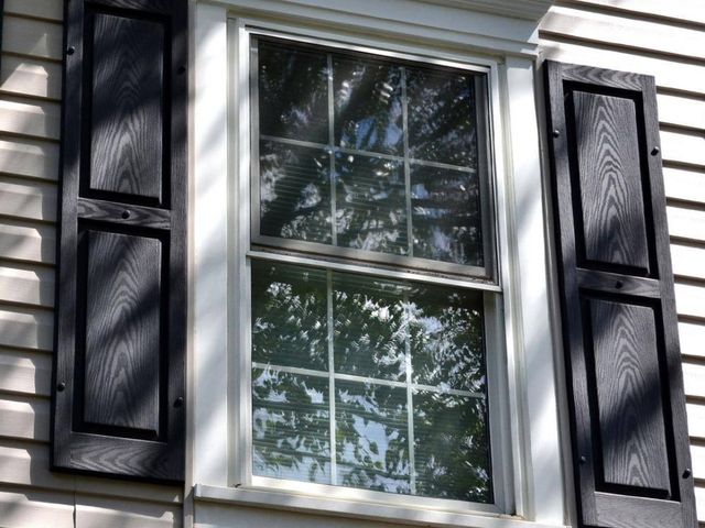 Lot 96-162163 - Builders Edge
14.75 in. x 67 in. Raised Panel Vinyl Exterior Shutters Pair in Black
New