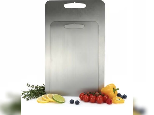 Lot 96-179336 - Titanium Cutting Boards for Kitchen, 2-Pack Combo, Individual Sizes, Double Sided Food-Safe Chopping...