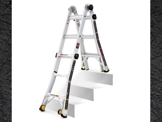 Lot 96-171903 - Gorilla Ladders 14 ft. Reach MPX Aluminum Multi-Position Ladder with Wheels, 375 lbs. Load Capacity ...