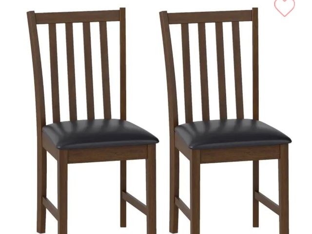 Lot 96-192478 - Wooden Dining Chair Set of 2 with Rubber Wood Frame and Padded Seat-Brown
New