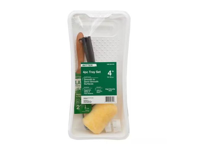 Lot 96-163271 - 4-Piece Plastic Tray/High-Density Polyester Knit Trim and Paint Applicator Kit
New