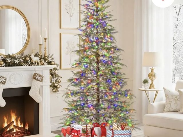 Lot 96-197757 - 6.5 Feet Artificial Christmas Tree with Branch Tips and Colorful LED Lights New