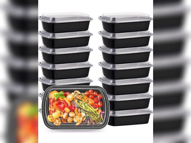 Lot 96-177663 - 38oz Meal Prep Containers, Extra Large &amp;Thick Food Storage Containers with Lids, Reusable Plasti...