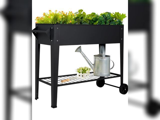 Lot 96-177089 - Elevate 32" Tall Raised Garden Bed Outdoor with Wheels &amp; Shelf for Mobility, 400LBS Capacity, An...