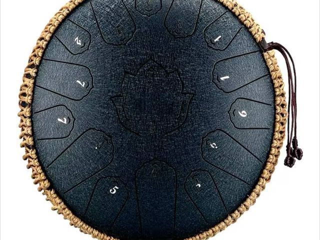 Lot 96-177811 - 13 Inch 15 Notes Steel Tongue Drum Glucophone C Tone Music Drum Drum Percussion Musical Instruments ...