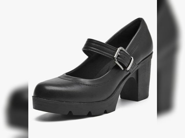Lot 96-232640 - Kkdom Women's Mary Jane Dress Shoes Low Block Closed Toe Heels Work Chunky Pumps Comfortable Round T...