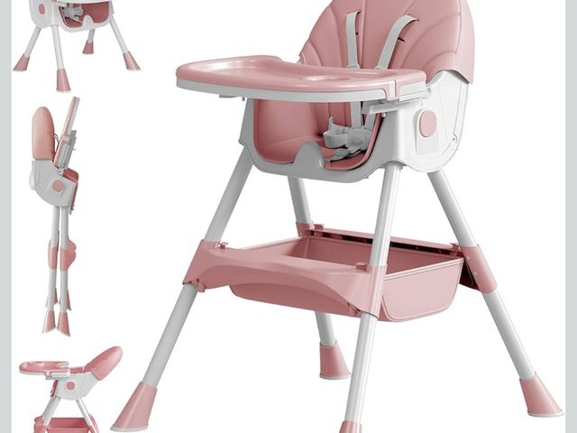 Lot 96-173534 - Baby High Chair, 5 in 1 High Chairs for Babies and Toddlers, Travel Foldable High Chair with Foot Re...