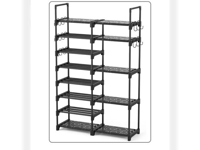 Lot 96-163910 - ROJASOP Shoe Rack Organizer, 8-Tier Metal Shoe Rack for Closet Entryway Garage, 26-32 Pairs Tall Sho...