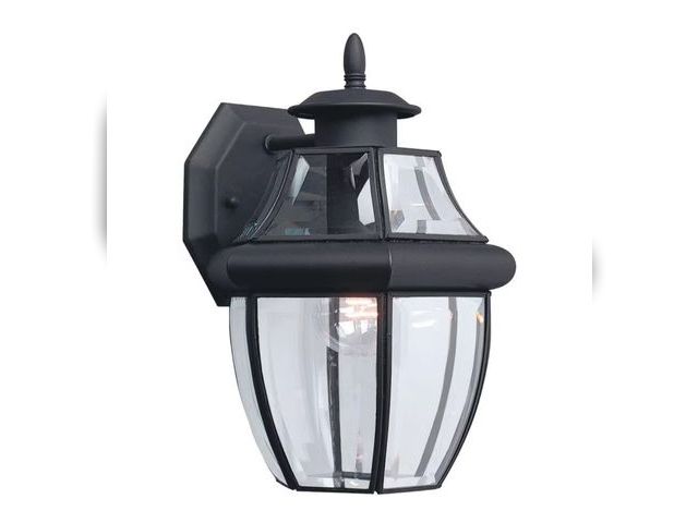 Lot 96-162584 - Generation Lighting
Lancaster 1-Light Traditional Black Outdoor Wall Lantern Sconce
 New