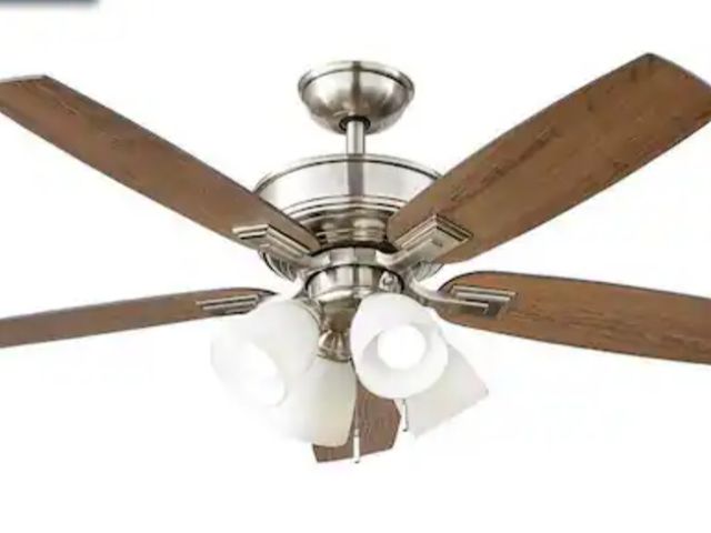 Lot 96-175201 - Hampton Bay
Devron II 52 in. Indoor Brushed Nickel LED Ceiling Fan with Light Kit, Downrod and Rever...