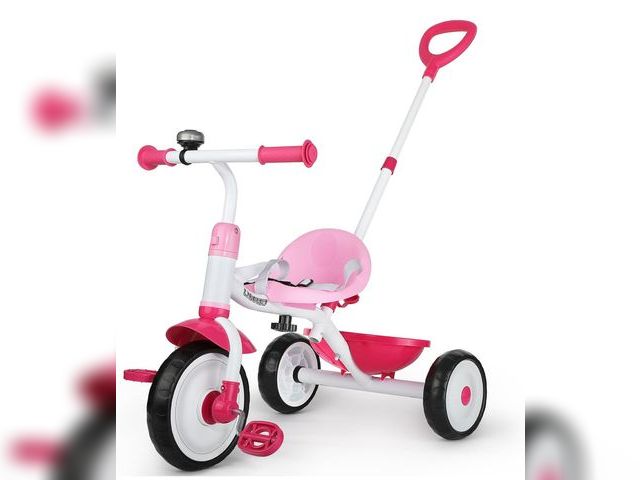 Lot 96-175855 - Liberry 2 in 1 Toddler Tricycle Age 2 3 4 Years Old, Kids Trike with Adjustable Push Handle, Bell &a...