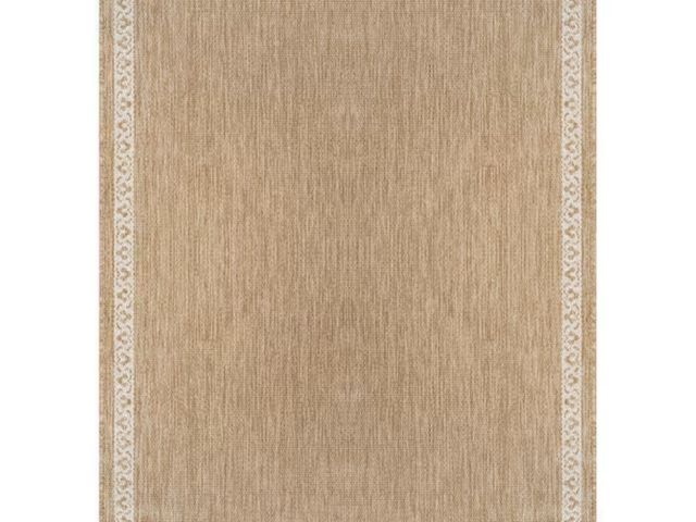 Lot 96-210882 - Beverly Rug Frame Natural 9 ft. x 12 ft. Geometric Bordered Washable Indoor Outdoor Area Rug MSRP $2...