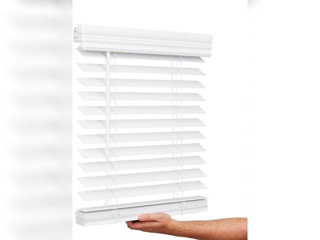 Lot 96-181112 - Lotus &amp; Windoware Cordless, 2 Inch Faux Wood Blind, 35" Wide x 60" Long, Window Blinds, Blinds &...