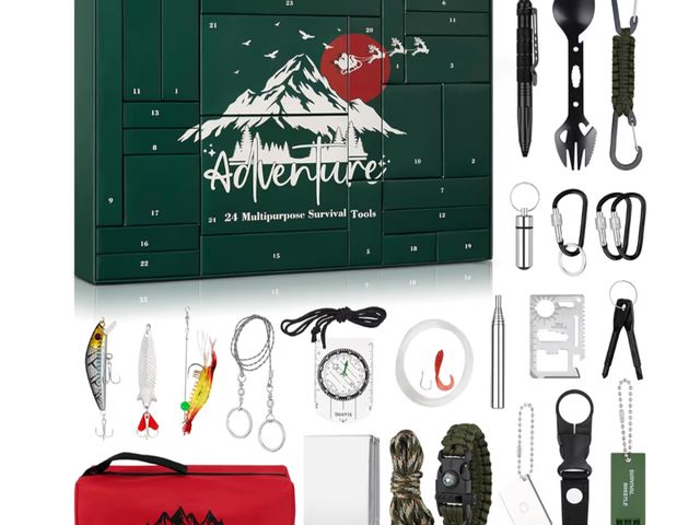Lot 96-194183 - Artmag Survival Kit Advent Calendar - 24 Days Christmas Countdown Calendar with Survival Tool Xmas S...