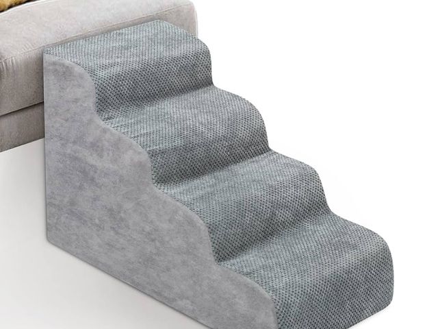 Lot 96-170281 - Dog Stairs for Small Dogs - High Density Foam Dog Ramp, Extra Wide Pet Steps with Non-Slip Bottom fo...