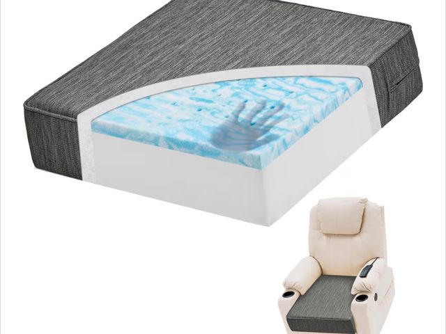 Lot 96-188012 - baibu Extra Large Dual-Layer Gel Memory Foam Recliner Cushions for Elderly, 20x20x5 Inch Thick Non-S...