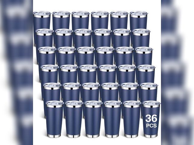 Lot 96-180399 - Sieral 36 Packs Stainless Steel Tumbler Bulk with Lid Vacuum Double Wall Insulated Travel Coffee Mug...