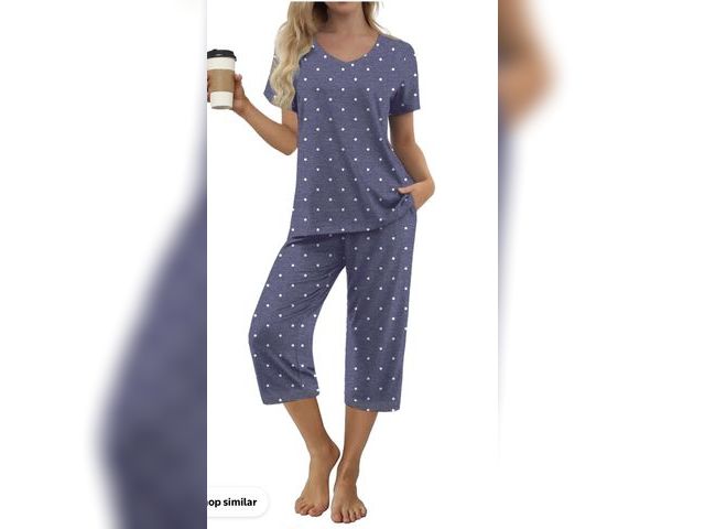 Lot 96-230482 - MINTREUS Women's Pajama Sets Short Sleeve Shirt and Capri
Soft Pajama Sets with Pockets Size Large

...
