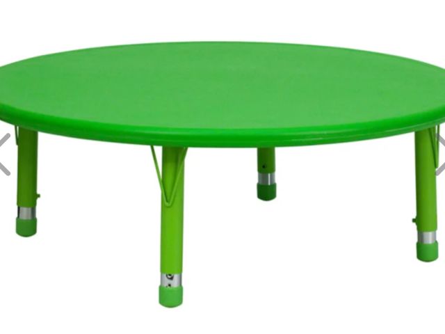 Lot 96-233220 - Flash Furniture YU-YCX-005-2-ROUND-TBL-GREEN-GG 45" Round Preschool Activity Table - Plastic Top, Gr...