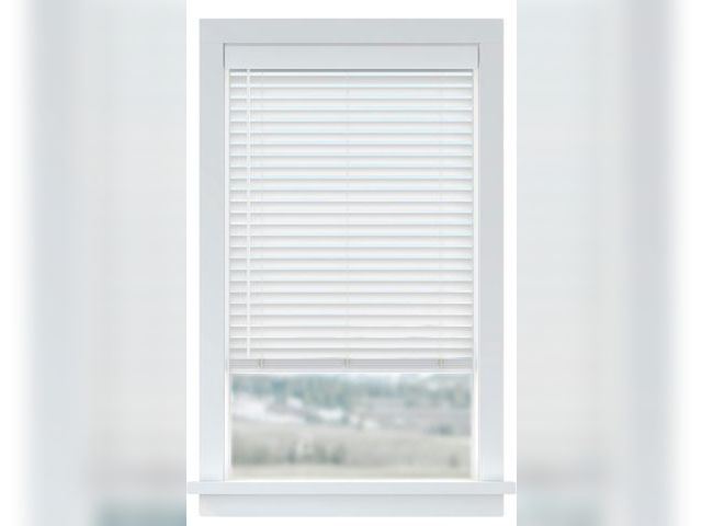 Lot 96-163972 - LEVOLOR Basics White Cordless Light Filtering Faux Wood Blinds, Easy to Install 2” Blinds for Window...