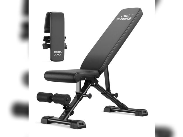 Lot 96-182974 - FLYBIRD Adjustable Weight Bench, ASTM-Certified 800LBS Workout Bench Foldable for Home Gym, 90° to -...