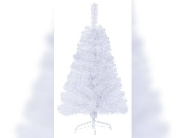 Lot 96-176346 - Artificial Christmas Tree White Tabletop Christmas Tree with Metal Stand Mini Xmas Pine Tree for Par...