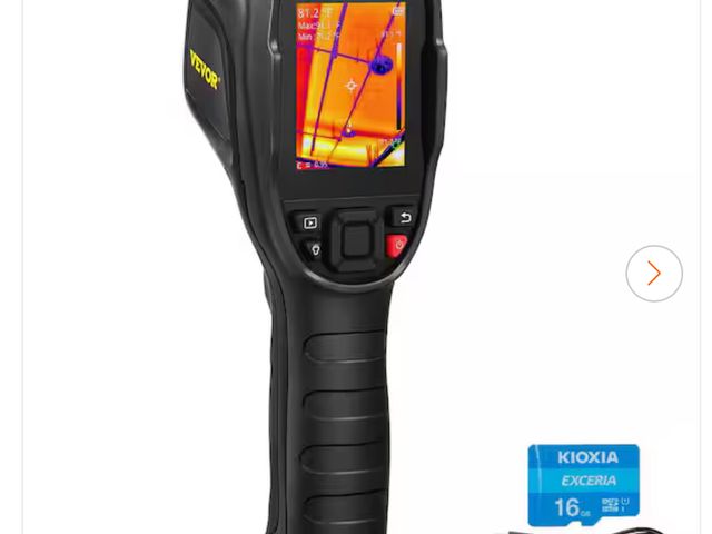 Lot 96-181902 - VEVOR
Thermal Imaging Camera 240x180 IR Resolution 43200 Pixel Infrared Camera with 16G SD Card LED ...