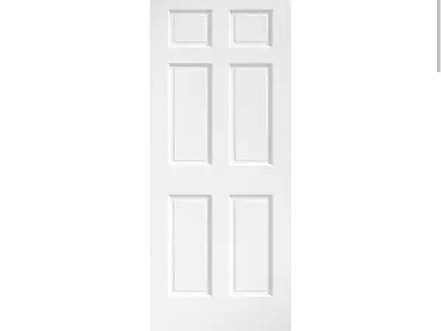 Lot 96-156789 - eightdoors 
30 in. x 80 in. x 1-3/8 in. 6-Panel Solid Core Wood White Primed Interior Slab Door new ...