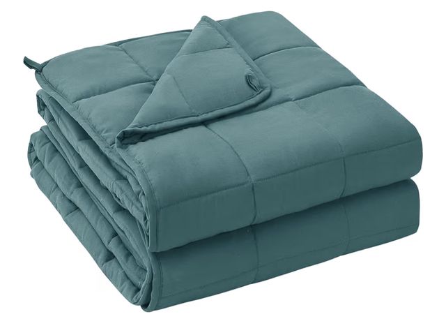 Lot 96-190065 - yescool King Size Weighted Blanket for Adults (25 lbs, 80” x 87”, Teal) Cooling Heavy Blanket for Sl...
