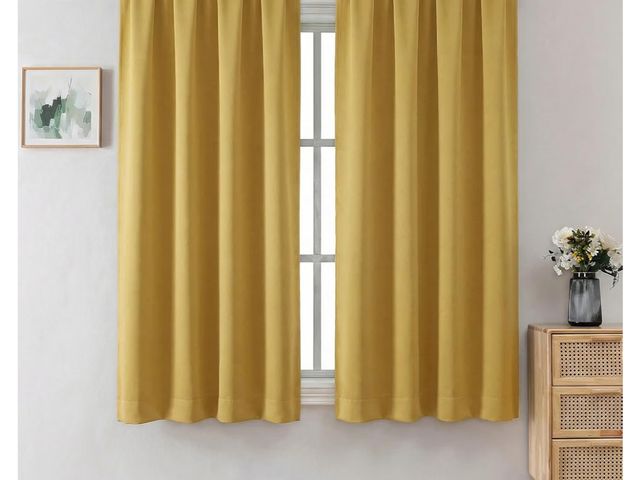 Lot 96-230632 - Ava Blackout Curtains S2 Bright Gold 40x63 New