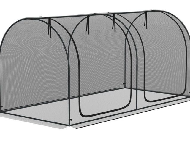 Lot 96-178296 - Outsunny 8 x 4ft Crop Cage with Two Zippered Doors, Storage Bag and Ground Stakes, Plant Protection ...