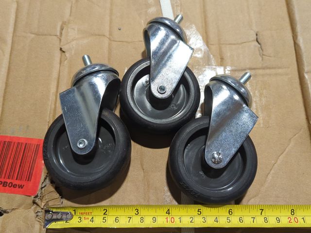 Lot 96-177951 - Set of three replacement wheel castors, unused
