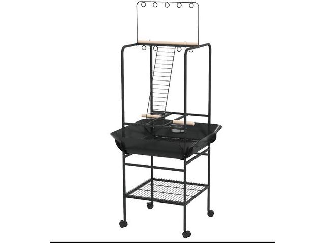 Lot 96-160415 - PawHut Bird Stand with Wheels, Perches, Stainless Steel Feed Bowls, Pull-Out Tray for Indoor Outdoor...