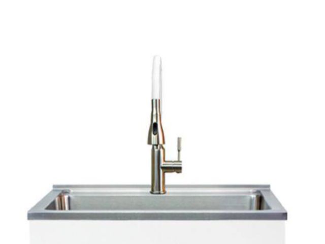 Lot 96-226945 - Transolid 24 in. x 20 in. Stainless Steel Laundry/Utility Sink with High Arc Faucet and Faucet New M...