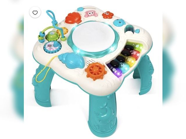 Lot 96-230668 - Abero Musical Learning Table, HDJ Infant Toddler Activity Center Baby Toys for Boys and Girls, Music...
