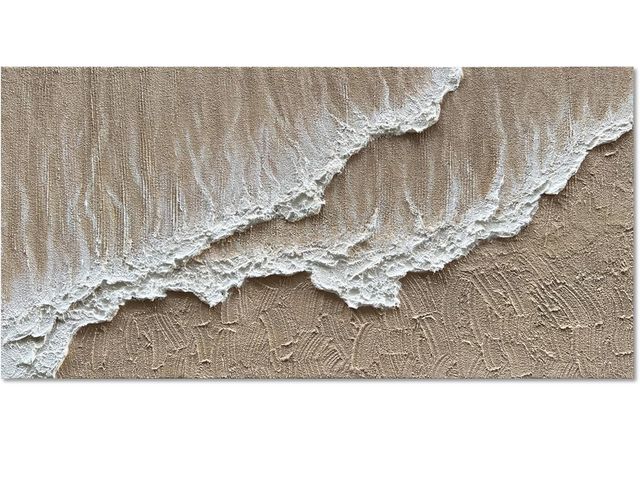 Lot 96-187544 - NANKAI Art Hand painted beach Ocean Wave Landscape Oil Painting Modern Abstract Canvas Art Mural Fam...