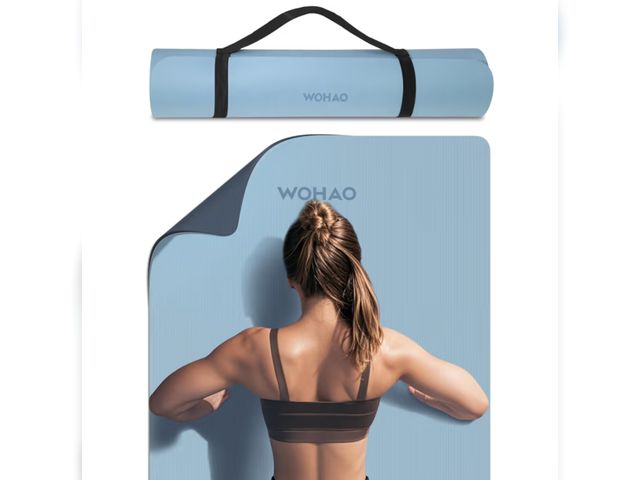 Lot 96-180984 - Extra Thick 8mm Yoga Mat, 72"x24" Non Slip Exercise Mat, Reversible 2-Sided Dual Color Premium POE M...