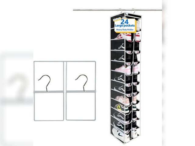 Lot 96-187902 - hanging shoe organizer, 24 Section,shoe organizer,Ample Storage Space,college dorm essentials for gi...