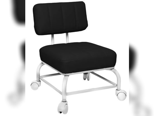 Lot 96-187400 - Rolling Stool with Back Rest Roller Chair Heavy Duty Rolling Stools with Wheels for Home Office Gara...