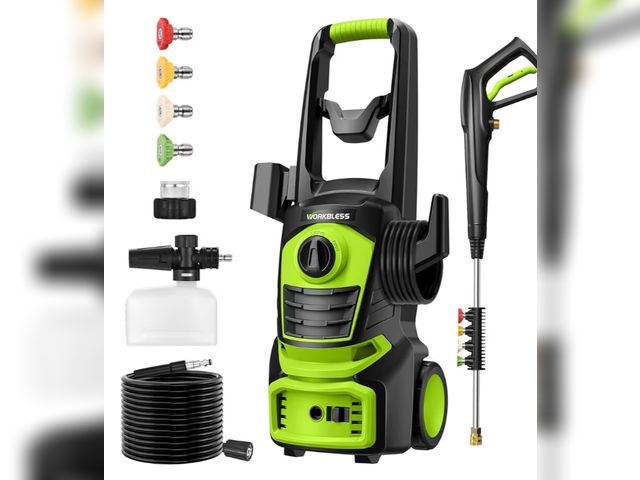 Lot 96-178879 - Electric Pressure Washer, 4800 PSI with 23FT Cord, 4 Quick Nozzles, Foam Cannon Electric Power Washe...