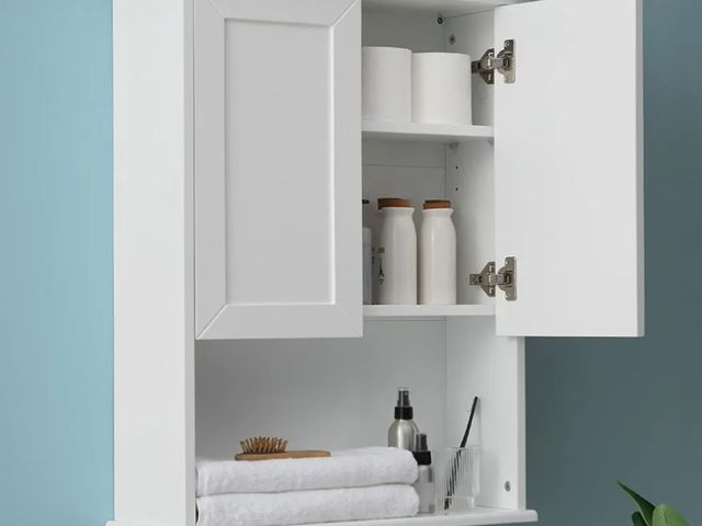Lot 96-148488 - Bathroom Wall Cabinet Wooden Medicine Cabinet Buffering Hinge MDF Material Over Toilet Storage 23"x2...