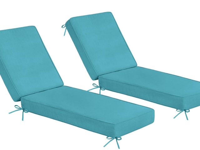 Lot 96-190290 - Sundale Outdoor Olefin Chaise Lounge Cushion Set of 2, Water-Resistant Patio Lounge Chair Cushion, T...