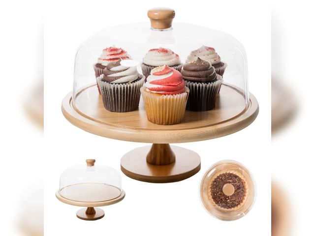 Lot 96-170157 - ANGORA BRANDS Cake Stands with Dome - Stylish Cake Stand with Dome - Stand With Lid- Cake Holder wit...