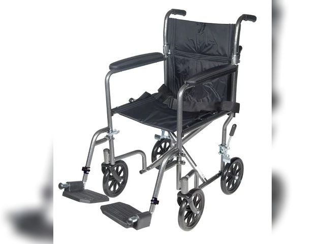 Lot 96-163487 - Drive Medical TR37E-SV Lightweight Folding Transport Wheelchair with Swing-Away Footrest, Silver
New