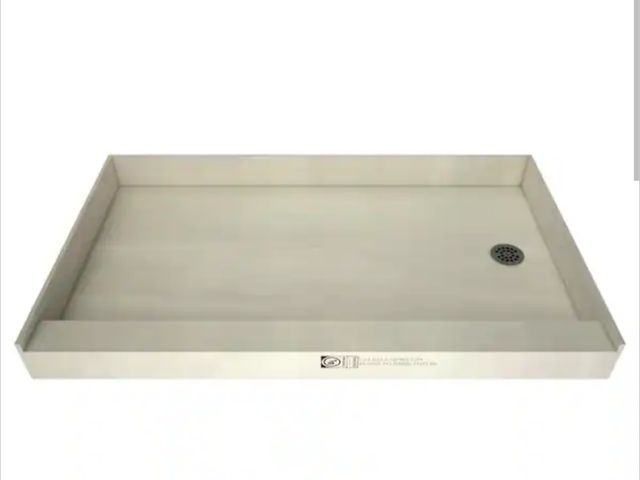Lot 96-166002 - Tile Redi Redi Base 60 in. L x 34 in. W Alcove Single Threshold Shower Pan Base with Right Drain in ...