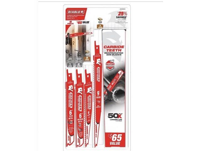 Lot 96-214124 - DIABLO Carbide Reciprocating Saw
Blade Set (6-Piece) New