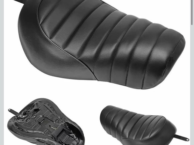 Lot 96-171268 - Motorcycle Black Leather Front Driver Solo Fit For Seat Fit For Harley Sportster Iron XL 883 1200 XL...