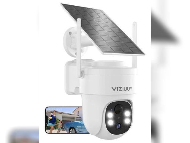 Lot 96-230772 - VIZIUUY 3MP Solar Security Cameras Wireless Outdoor, WiFi 6,360°PTZ Camera Color Night Vision, IP66 ...