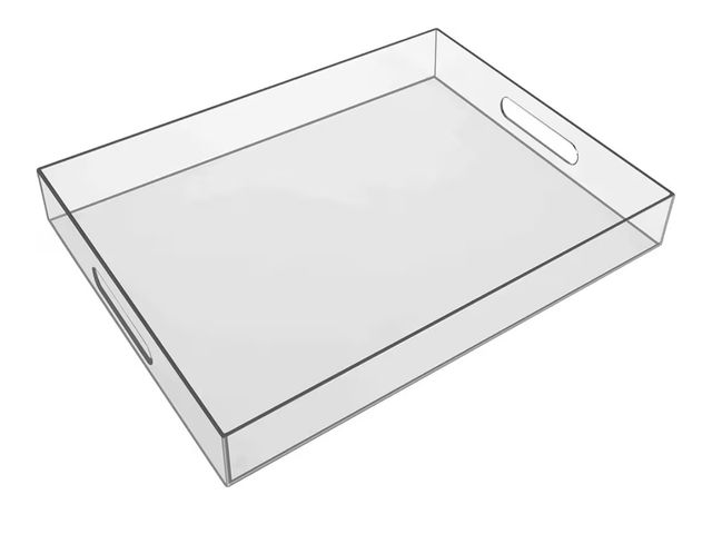 Lot 96-181575 - Clear Acrylic Tray Decorative,20" x 12" Plastic Serving Trays for Coffee Table, Kitchen,Bathroom,Foo...